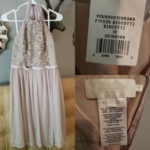 David's Bridal | Short Halter Bridesmaids Dress
